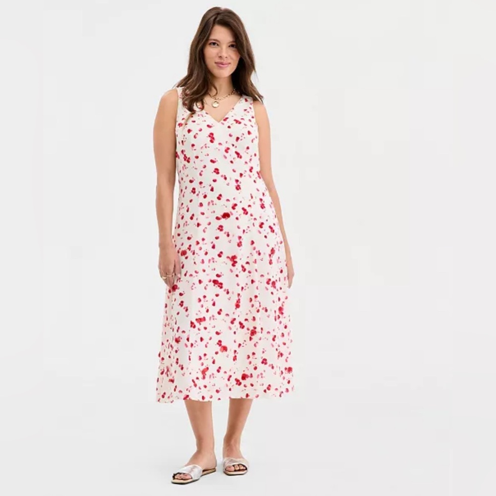 On 34th Soft Petal Print Embellished Dress size 6